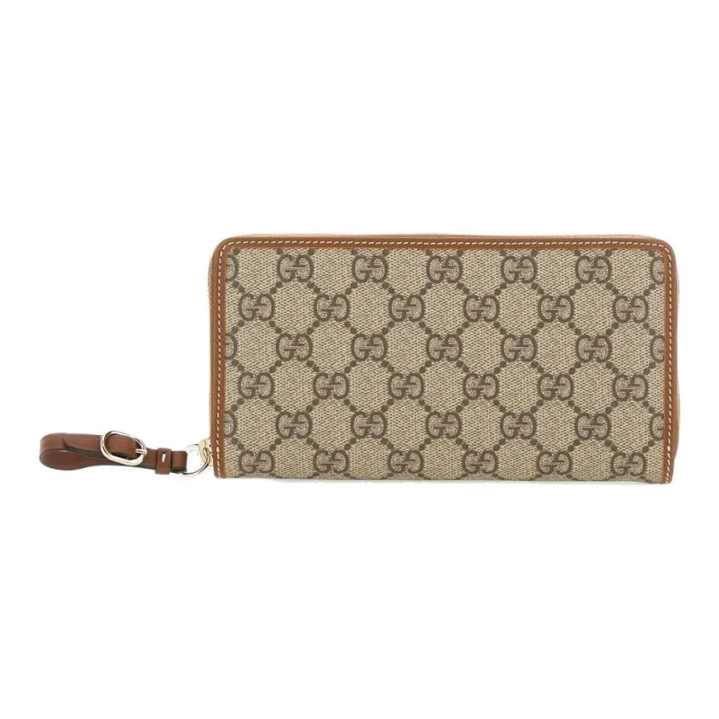 GUCCI Fabric Wallet Women's Beige & Brown-0