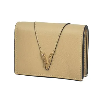 VERSACE Leather Wallet Women's Light Umber