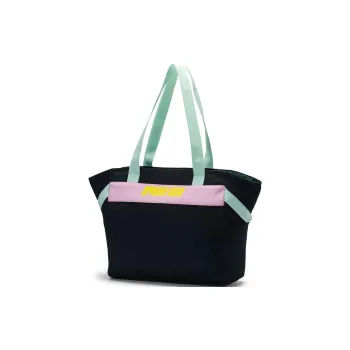 PUMA Prime Polyester Tote Bag, Shopping Bag, Shoulder Bag Women's Black & Yellow Pine & Light Water