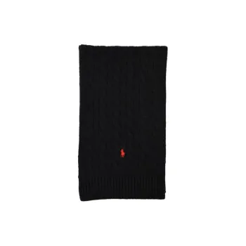 Polo Ralph Lauren Logo Embroidered Cable Knit Scarf