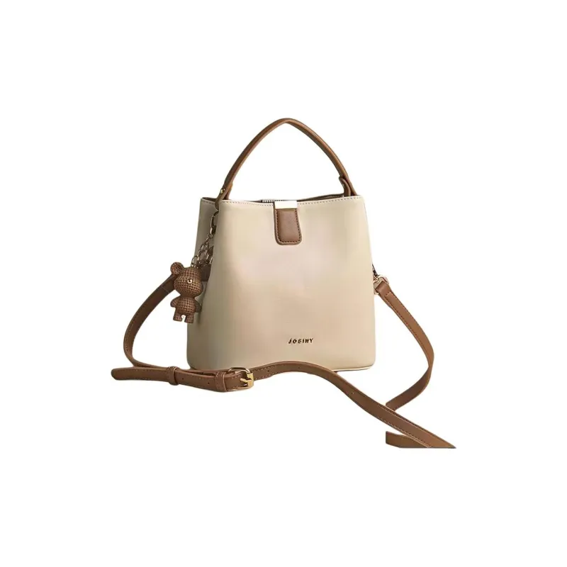 JOSINY Cow Leather Bucket Bag, Shoulder Bag, Crossbody Bag, Handbag Regular Women's Apricot-1