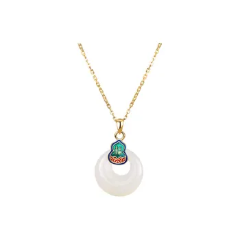 Royal Heaven's Choice Hetian Jade Necklaces Pale Greenish White Jade Unisex