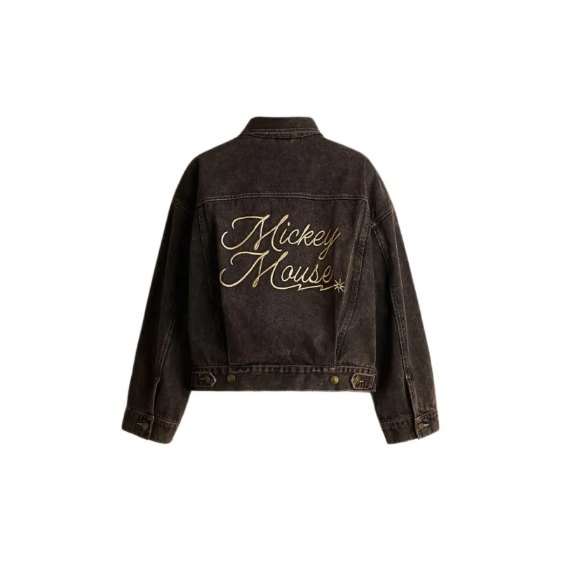H&M New Year Denim Jackets Women's Dark Brown-1