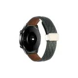 Diamond Pattern Folding Clasp Magnetic Genuine Leather, Forest Green