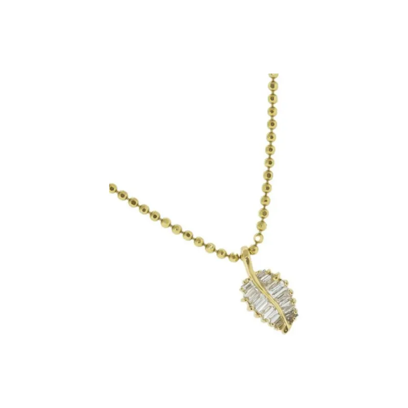 Anita Ko Beaded Chain Palm Leaf Necklace-1