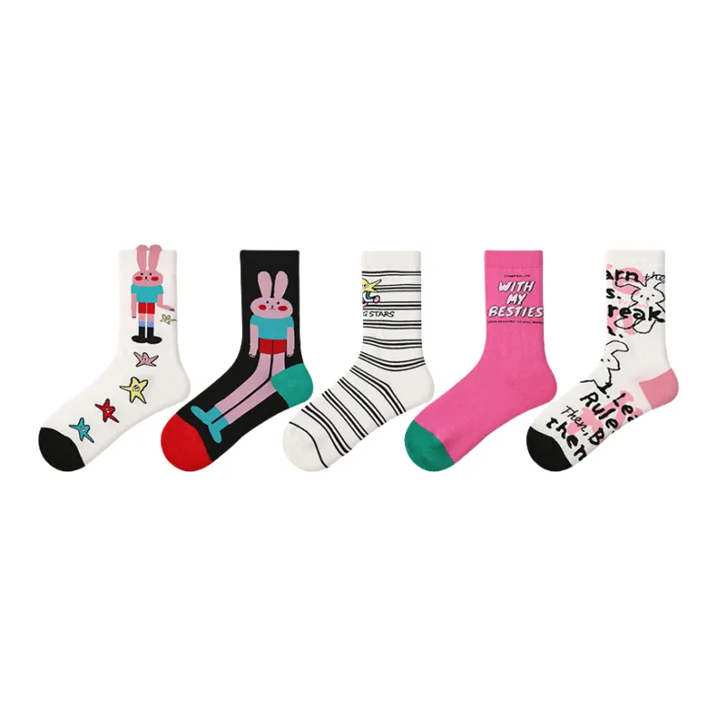 Vine Color Mid Calf Socks Women's 5 Pack-7