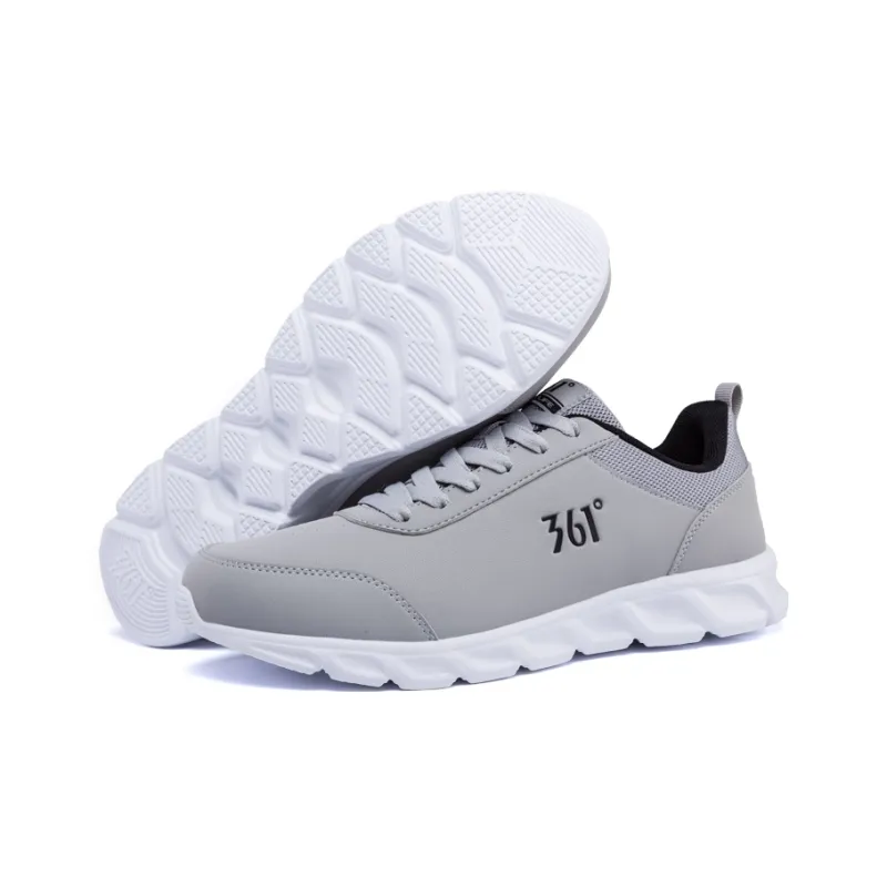 361° Shock Absorbers With Slip Resistant And Abrasion Resistant Properties Low Top Running Shoes Men's Gray White-5