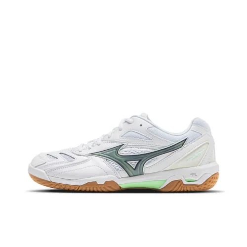 Mizuno Fang Anti Slip And Wear Resistant Breathable Low Top Badminton Shoes Unisex White Gray Blue