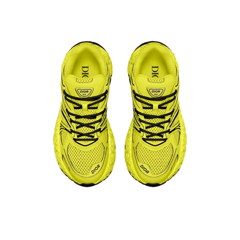 DIOR B35 NXXT Low Top Casual Shoes Men's Yellow Limited Edition Numbered Edition-3