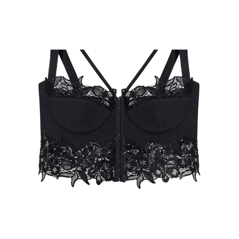 VERSACE Floral Lace-Detailed Sleeveless Corset Top-2