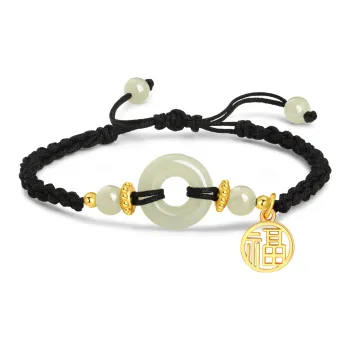 Lao Feng Xiang Hetian Jade Bracelets White Jade/Pale Greenish White Jade Unisex