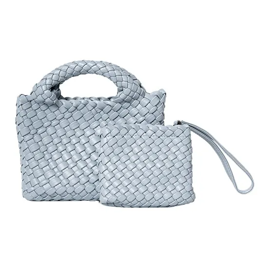 OMI Synthetic Leather Crossbody One Shoulder Handbag Unisex Black/Light Blue/Ecru-5