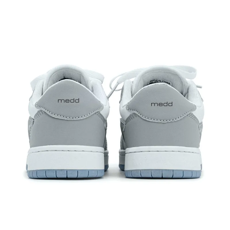 Medd Low Top Skateboard Shoes Unisex Vintage Gray Blue-4