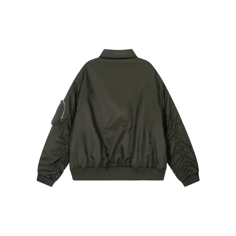 WLNEXT Pilot Jacket Puffer Jacket Stylish Winter Outerwear For Men Unisex Green-1