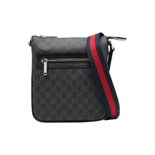 GUCCI Canvas Shoulder Bag Men's Black
