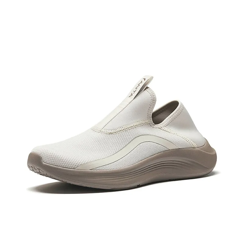 CHAOJIANTA Non-slip Lightweight Low-Top Slip-on Training Shoes Men's Beige Brown-1