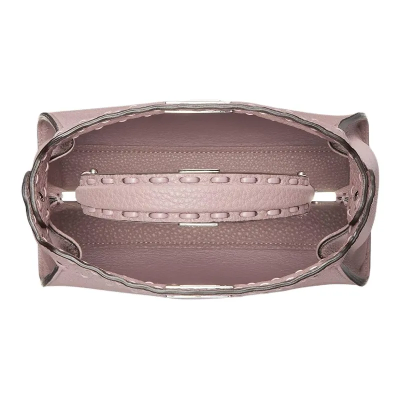 FENDI Peekaboo Leather One Shoulder Handbags Mini Women's Pink Fuchsia-3