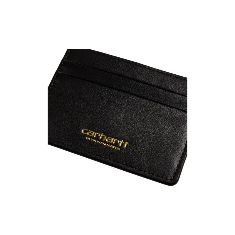 Carhartt WIP Leather Card Holder Regular Unisex Black-3