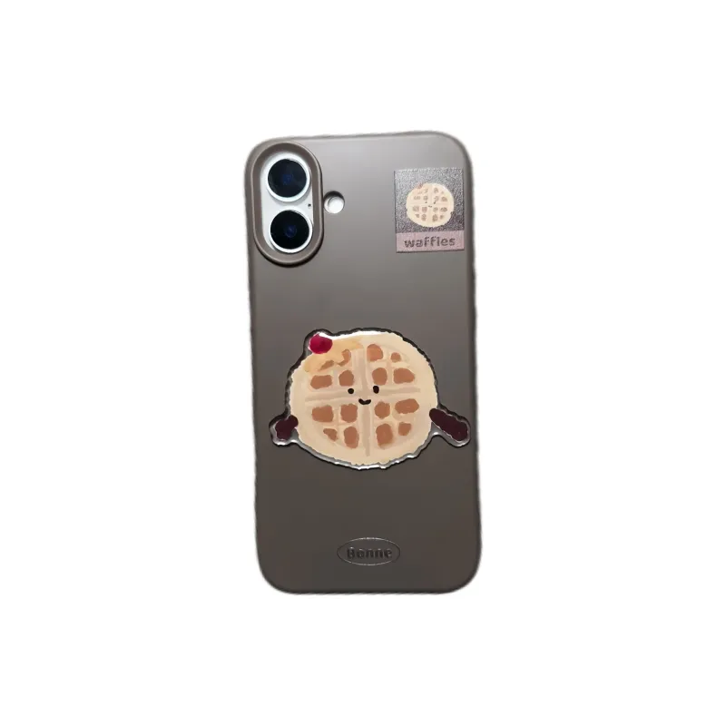 MULEUG TPU Material 3D Effect Air Cushion French Fries Coffee Phone Cases Compatible With IPhone 12/13/14/15/16/PRO/MAX-3