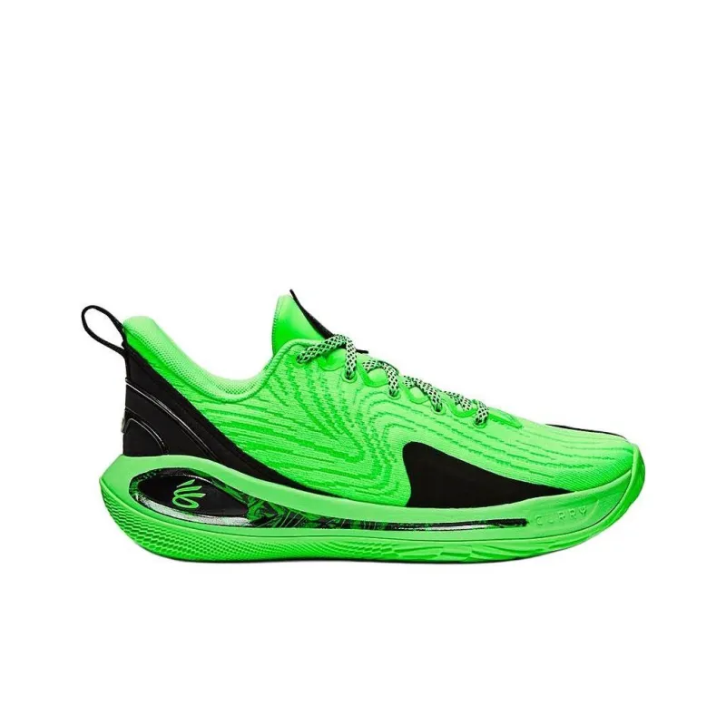 Under Armour Abrasion Resistant Low Top Children's Basketball Shoes Green/Black Unisex-1