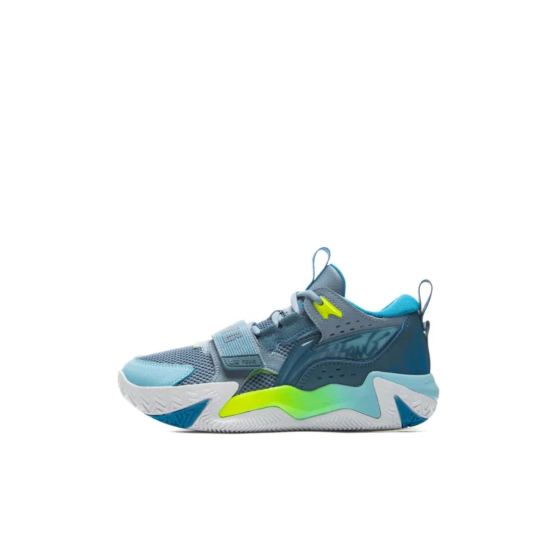 LINING YOUNG Basketball Low Top Children's Basketball Shoes Ash Gray Blue/Dark Cyan Blue/Breeze Blue Kids'-0