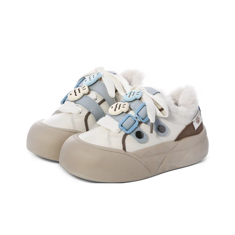 Lovely You Warm Wear-Resistant Lightweight Low-Top Skateboard Shoes Women's-32