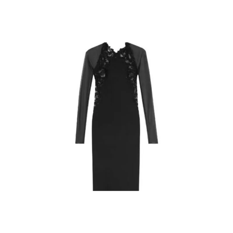 VERSACE Long Sleeved Dresses Women's Black-1