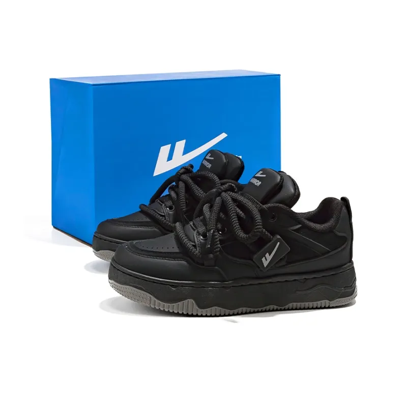 Warrior Anti-Slip And Wear-Resistant Breathable Low-Top Skateboard Shoes Unisex Black-0