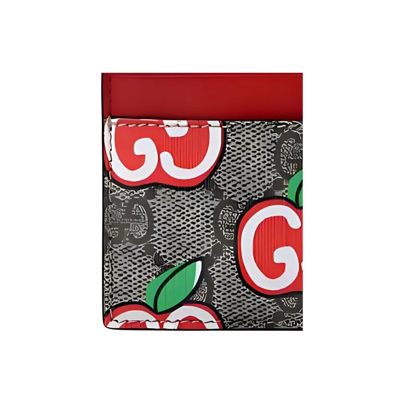 GUCCI Marmont Canvas Card Holder Women's Ebony/Red-3