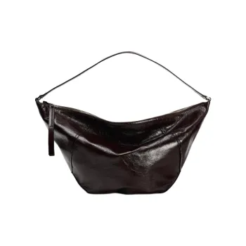 ZARA Cow Leather Handbag, Shoulder Bag Women's Chocolate Brown