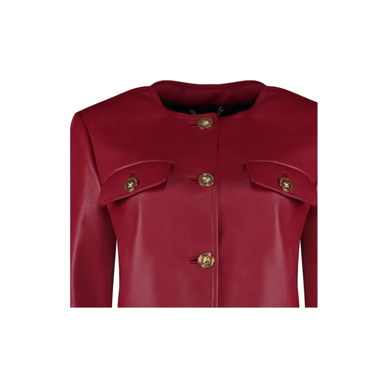 VERSACE Button-Up Leather Jacket-2