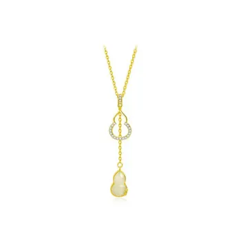 Bermuda Eyes Hetian Jade Necklaces Pale Greenish White Jade Women's
