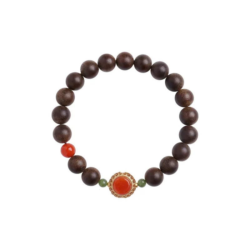 Moon Seal Hundred Rivers Fragrance Agarwood Precious Wood Bracelets Unisex-0