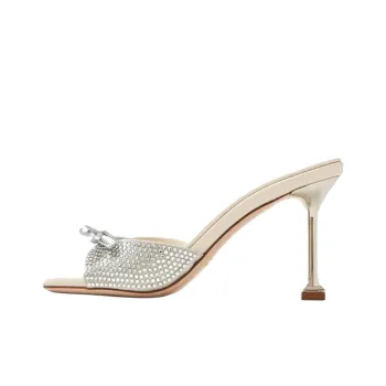 MIU MIU Slide Slippers 9cm Women's Silver