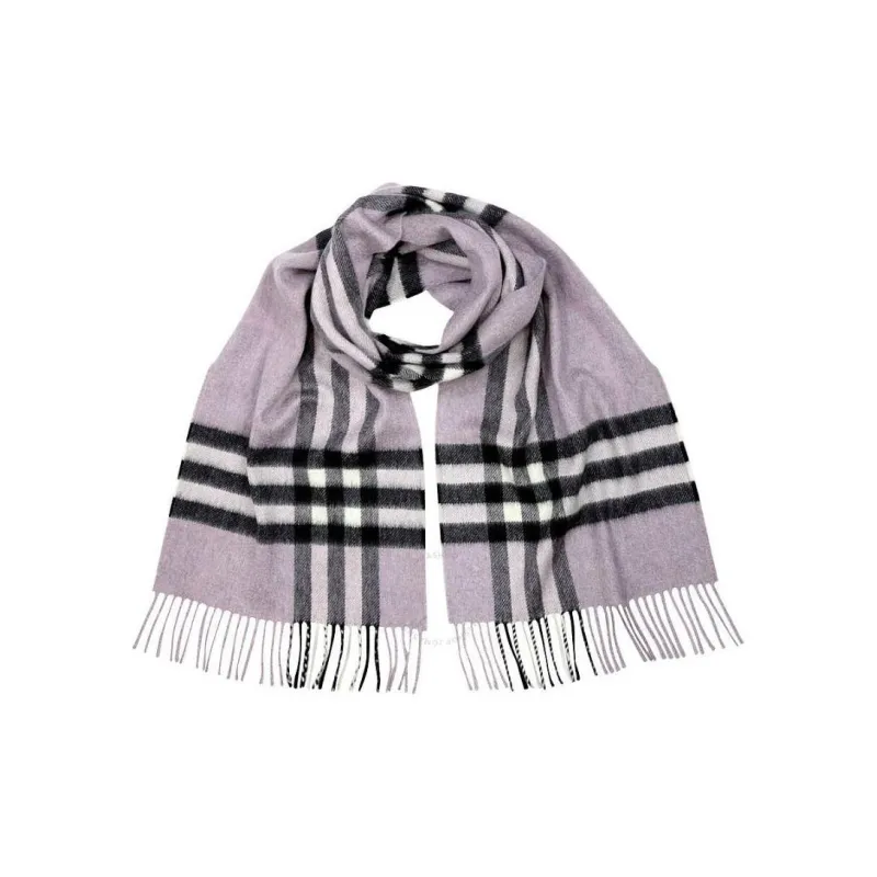 Burberry Cashmere Knit Scarves Unisex Light Purple-0