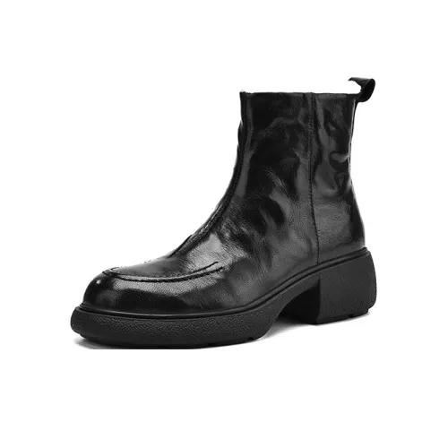XIAOAJUE Ankle Boots Women's Black/Brown