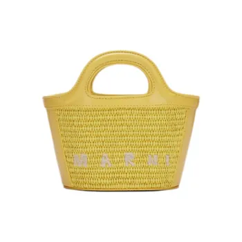 MARNI TROPICALIA Fabric One Shoulder Handbag Small Size Women's Yellow
