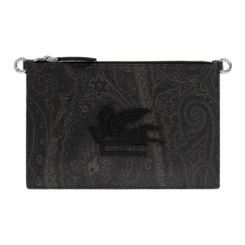 ETRO Canvas Crossbody Bag Shoulder Bag Men's Black-0