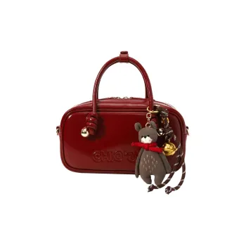 PAYOT Microfiber Synthetic Leather Boston Bag Handbag Regular Women's Tipsy Bordeaux Red