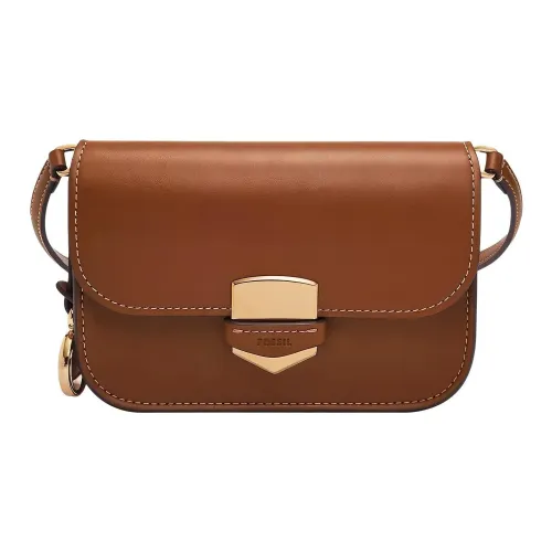 FOSSIL Leather Crossbody Bag Shoulder Bag Small Size Women's Brown