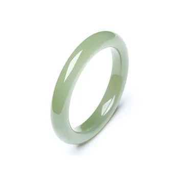 Artisan Lock Heart Jade Hetian Jade Bangles Green Jade Unisex