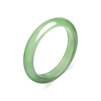 Artisan Lock Heart Jade Chalcedony Bangles Unisex