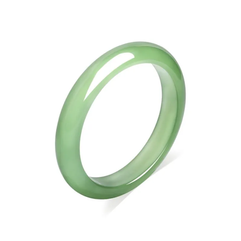 Artisan Lock Heart Jade Chalcedony Bangles Unisex-0