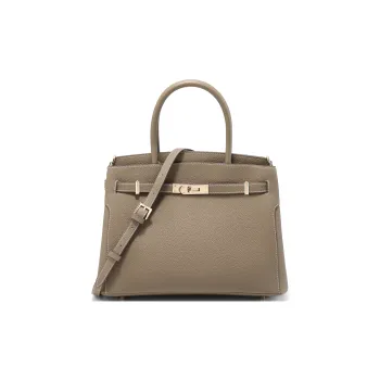 BELLE Cow Leather Shoulder Bag Crossbody Bag Handbag Large Size Women's Gray/Black