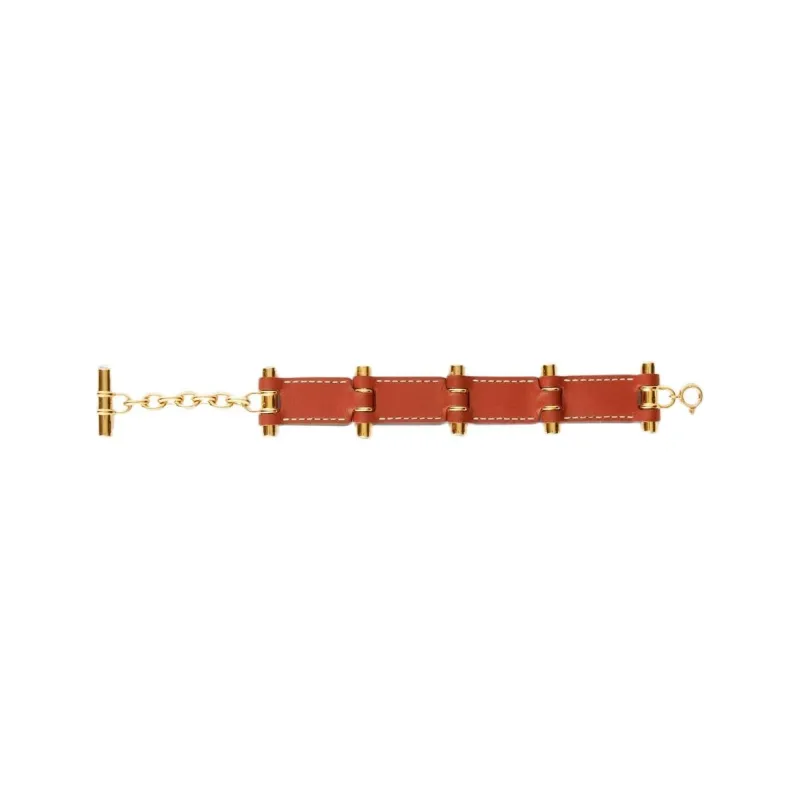 Loro Piana Calfskin Bangles Women's Red Brown-1