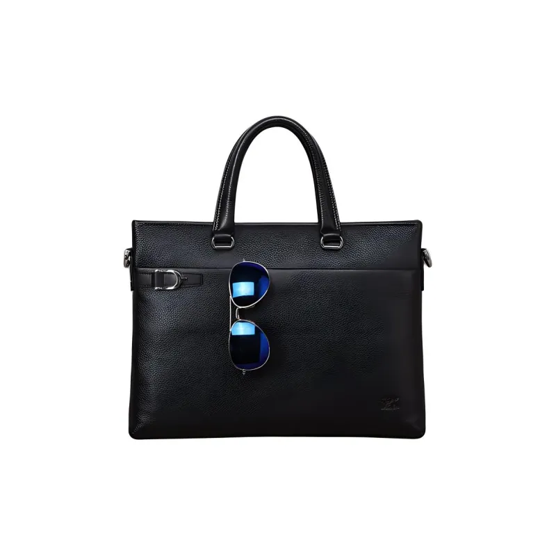 SEPTWOLVES Cow Leather Briefcases Men's Black-3