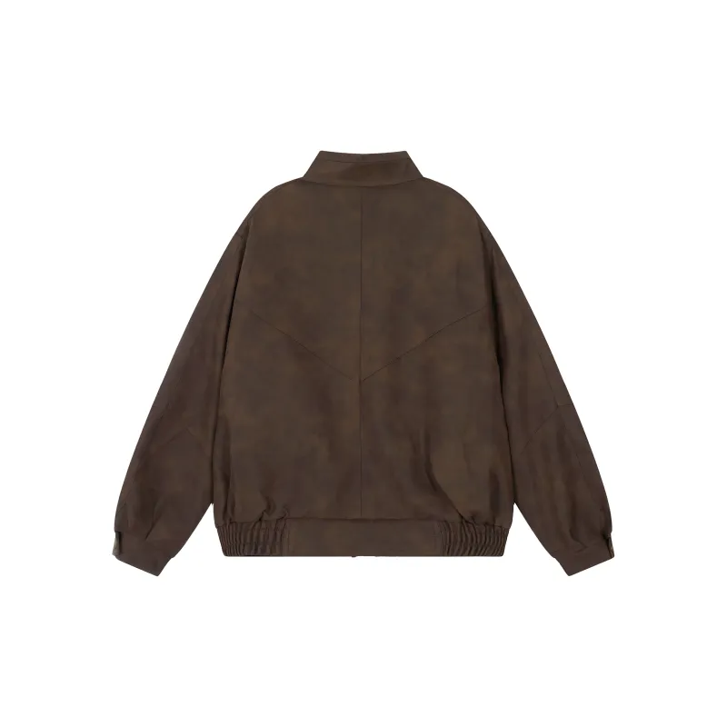 WLNEXT Trendy Brand Casually Cool Vintage Maillard Style Puffer Jacket Unisex Brown-1