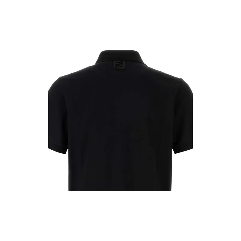 FENDI Logo Detailed Short Sleeved Polo Shirt-5