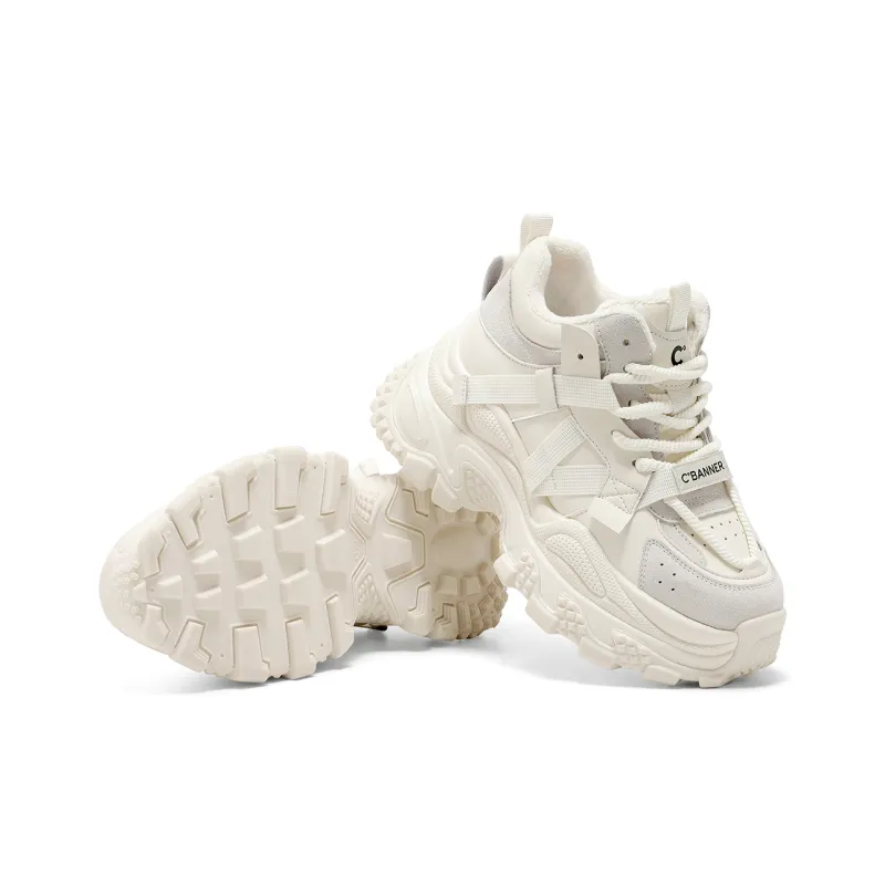 C°BANNER Wear-Resistant Mid-Top Chunky Sneakers Women's-14