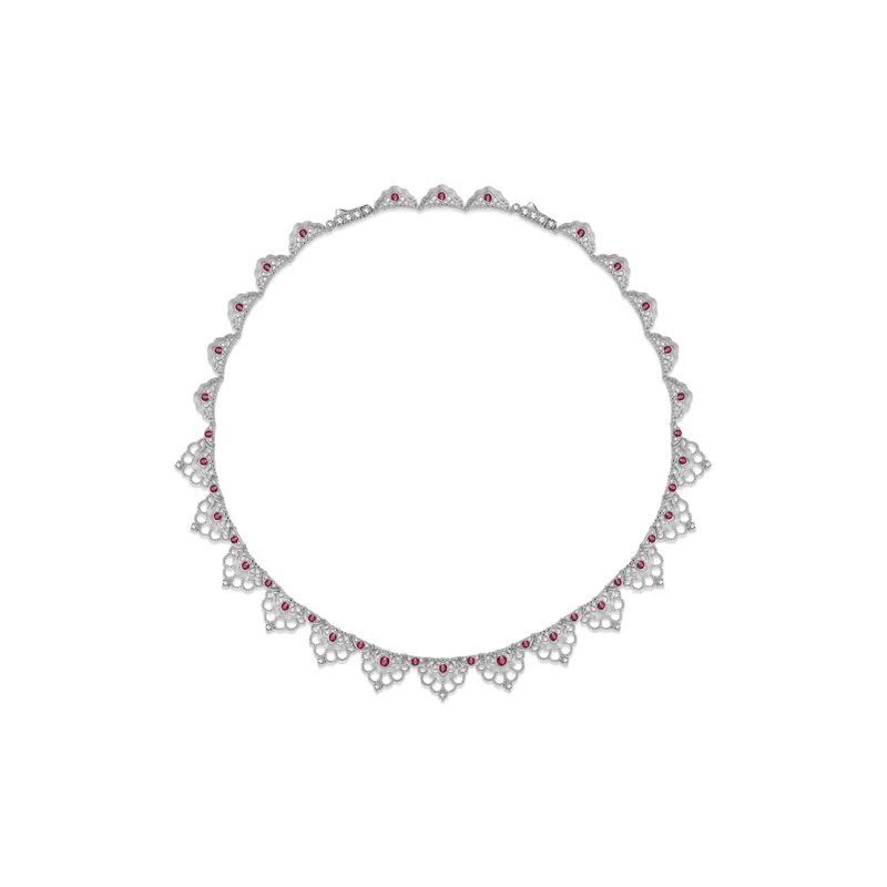 FUNNXI Rhodium Plated S925 Sterling Silver Necklaces Women's-0